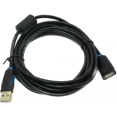 Кабель-удлинитель Vention USB 2.0 AM/AF - 3м Черный (CBCBI), фото 