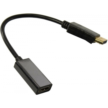 Кабель-переходник DisplayPort-HDMI ExeGate EX-DPM-HDMIF-0.2 (20M/19F, DP1.2 4K@60Hz, 0,2м), фото 