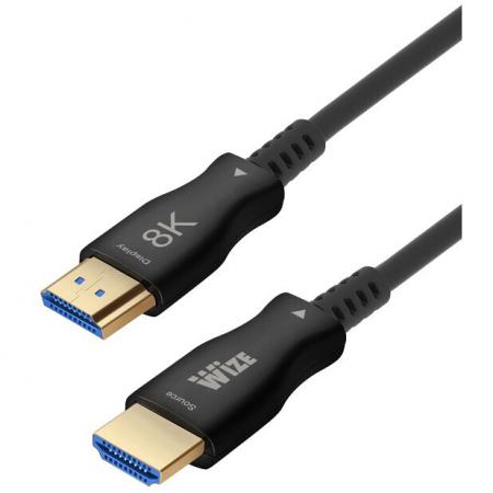 Кабель HDMI Wize [AOC-8K-HM-HM-20M] оптический, 20 м, 8K/60HZ 4:4:4,  v.2.1, ARC, 19M/19M, HDCP 2.2, Ethernet, черный, коробка, фото 