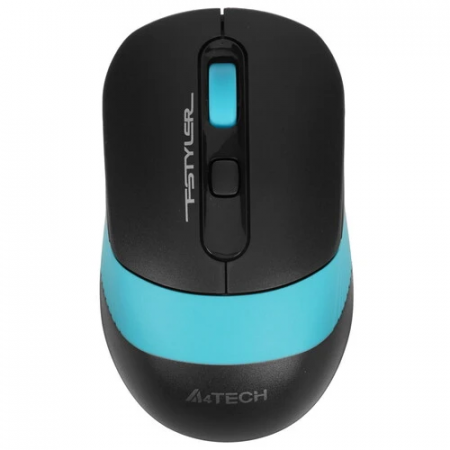 Мышь беспроводная A4Tech Fstyler FG10S чёрный/голубой, фото 