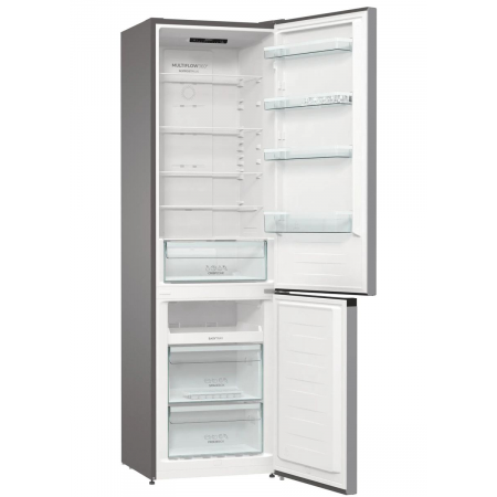 Холодильник Gorenje NRK6201PS4 серебристый металлик двухкамерный 235/96л морозилка снизу, фото 