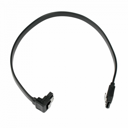 Кабель интерфейсный SATA Cablexpert CC-SATAM-DATA90-BL-30CM, Sata3 7pin/7pin, мет.защелка, угловой разъем, 30см, черный, пакет, фото 