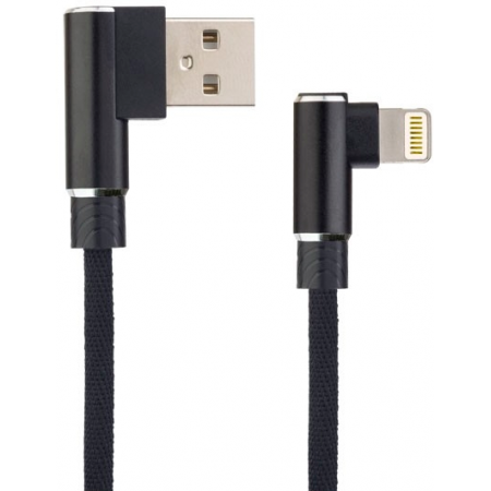 Кабель PERFEO для iPhone, USB - 8 PIN (Lightning), угловой, черный, длина 1 м., бокс (I4315), фото 