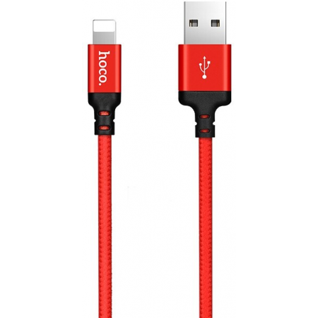 Кабель HOCO X14 USB 2.0, AM/Lightning M, черно-красный, 2м, фото 