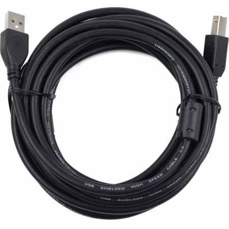 Кабель Gembird CCF-USB2-AMBM-15 USB 2.0 кабель PRO для соед. 4.5м AM/BM  позол.конт., фер.кол., пакет, фото 