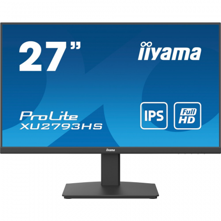 Монитор 27 Iiyama ProLite XU2793HS-B6 IPS 1920x1080, 100 Гц, 1 мс, 16:9, 250 кд/м2, 1хHDMI, 1хDP, выход на наушники, черный, фото 