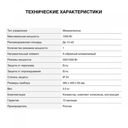 Конвектор Starwind SHV5210 1000Вт белый, фото , изображение 8