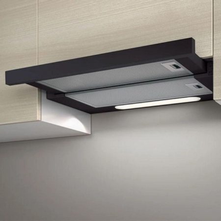 Вытяжка встраиваемая Elica Elite 14 Lux BL/A/50 нержавеющая сталь/черный управление: кнопочное (1 мотор), фото , изображение 3