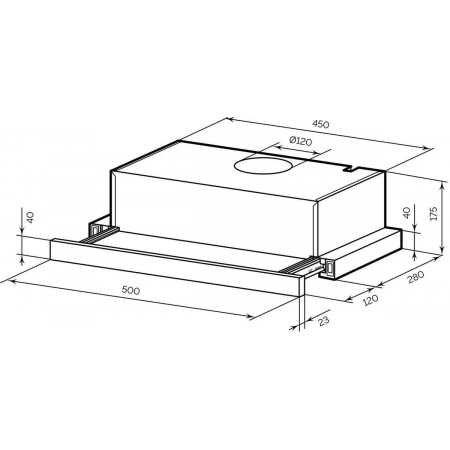 Телескопическая вытяжка LEX HONVER G 500 черный, фото , изображение 5