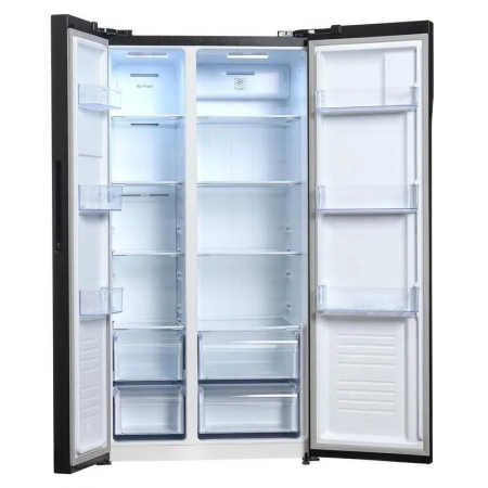 Холодильник Hyundai CS5003F черная сталь двухкамерный Side by Side 331/165л морозилка сбоку, фото , изображение 9