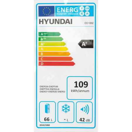 Холодильник Hyundai CO1002 белый однокамерный 65л, фото , изображение 22