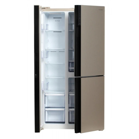 Холодильник Hyundai CS5073FV шампань стекло трехкамерный инвертер Side by Side 292/167л морозилка сбоку, фото , изображение 10