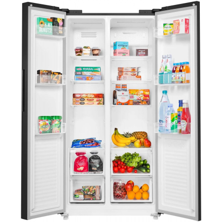 Холодильник Maunfeld MFF177NFBE черный инвертер двухкамерный Side by Side 263/170л морозилка сбоку, фото , изображение 3