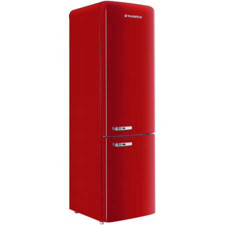 Холодильник Maunfeld MFF186NFRR красный двухкамерный 180/70л морозилка снизу, фото , изображение 3