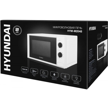 Микроволновая Печь Hyundai HYM-M2048 20л. 700Вт белый, фото , изображение 13