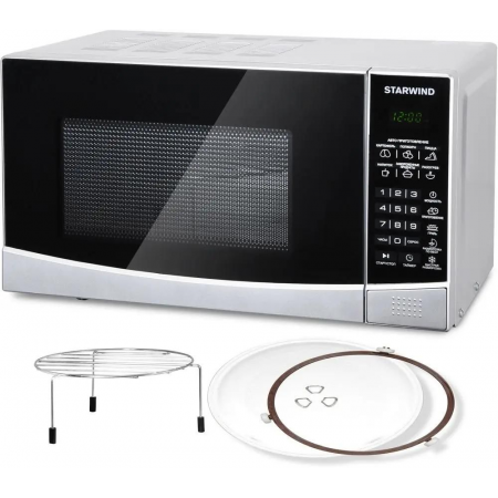 Микроволновая печь Starwind SMW2820, серебристо-чёрная, фото , изображение 7
