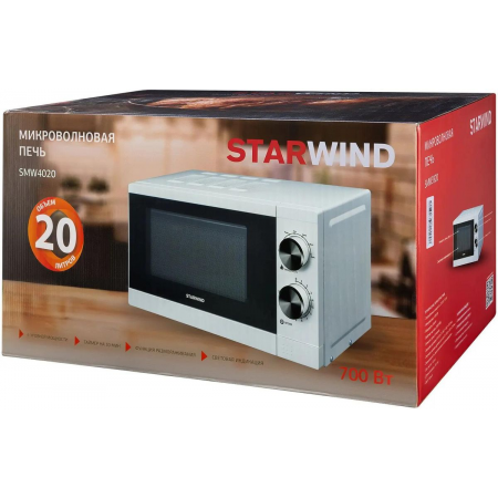 Микроволновая Печь Starwind SMW4020 20л. 700Вт белый, фото , изображение 20