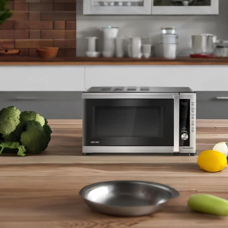 СВЧ Centek CT-1582 (сталь) 700W, 20л, 8 программ, таймер, подсветка, камера -эмаль, ЖК-дисплей, фото , изображение 2