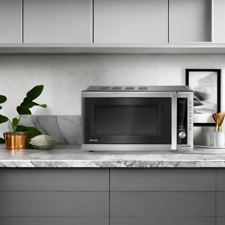 СВЧ Centek CT-1582 (сталь) 700W, 20л, 8 программ, таймер, подсветка, камера -эмаль, ЖК-дисплей, фото , изображение 3
