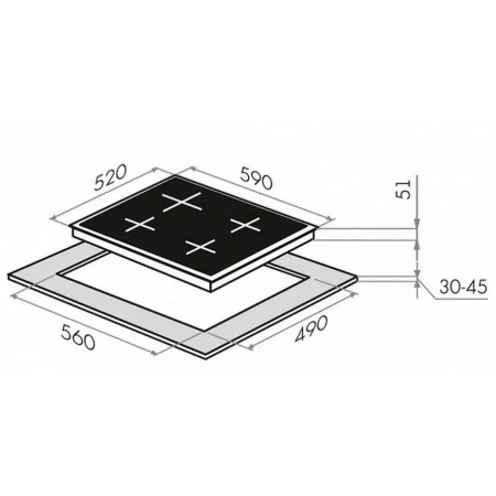 Варочная поверхность Maunfeld EEHE.64.4B черный, фото , изображение 3