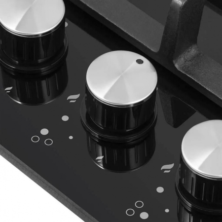 Газовая варочная панель HOMSAIR HGG433TGCBK, черный, фото , изображение 6