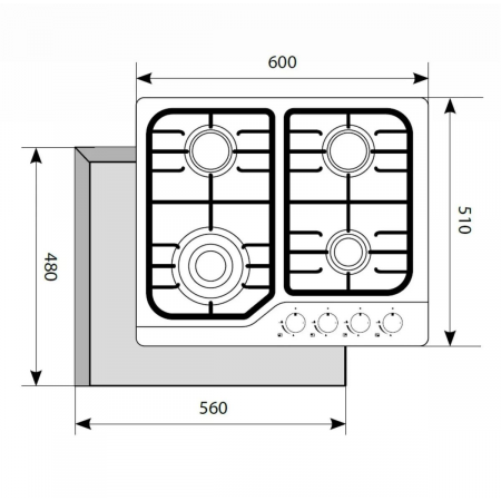 Газовая варочная панель LEX GVS 640 IX, фото , изображение 7