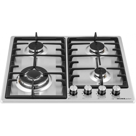 Газовая варочная панель HOMSAIR HGS646S, серебристый, фото , изображение 3