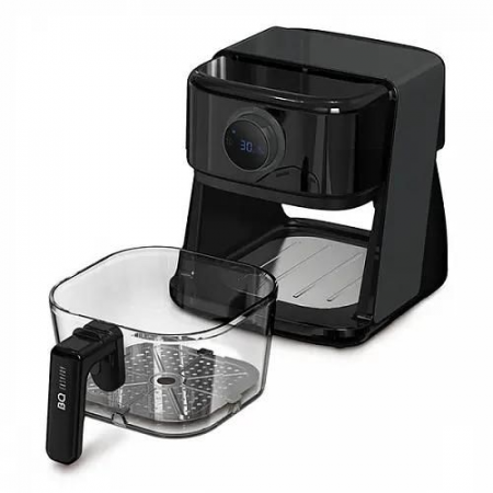 Аэрогриль BQ GR2004 Black. Мощность 1400Вт/Объем 3л/ Циркуляция воздушних потоков/ Приготовление еды без жира и масла/ 8 встроенных программ/ Съемная корзина из жаропрочного стекла., фото , изображение 4