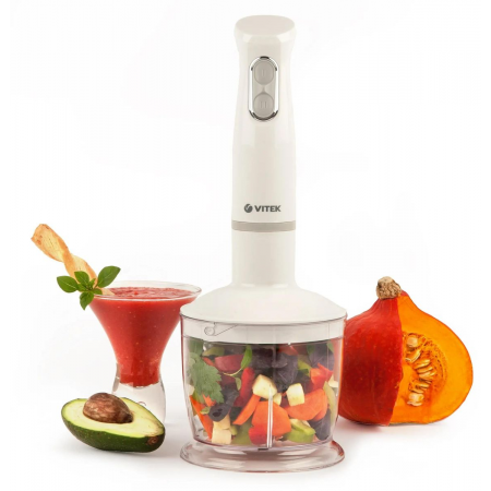 Блендер Vitek  VT-3413 W белый (белый, 600 Вт., 2 скорости, погружной.), фото , изображение 8