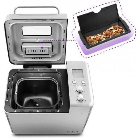 Хлебопечь Kitfort КТ-304 550Вт нержавеющая сталь, фото , изображение 4