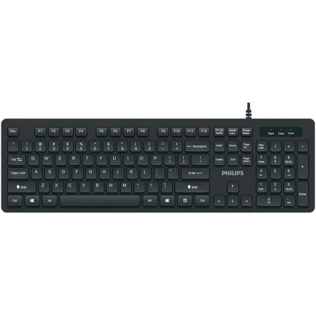 Проводная клавиатура Philips SPK6264, USB 2.0 104 клав, русская заводская раскладка, чёрный, фото 