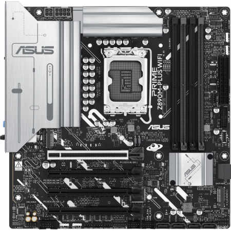 Материнская плата ASUS PRIME Z890M-PLUS WIFI, LGA1851, Z890, 4*DDR5, 6*SATA, 3*M.2, 5*USB 3.2, 4*USB 2.0, Type-C, 3*PCIx16, HDMI+DP, mATX, фото 