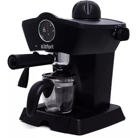 Кофеварка КТ-706. Рожковая полуавтоматическая эспрессо-кофеварка Kitfort кт-706 может приготовить до 4 чашек кофе за один раз, оснащена функцией взбивания молока для приготовления капучино, а также поможет разогреть напитки горячим паром. Принцип действия, фото , изображение 2