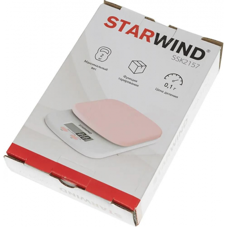 Весы кухонные электронные Starwind SSK2157 макс.вес:2кг розовый, фото , изображение 11