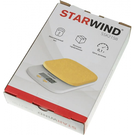 Весы кухонные электронные Starwind SSK2158 макс.вес:2кг оранжевый, фото , изображение 12