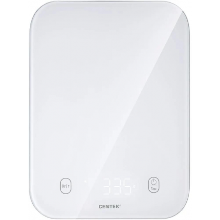 Кухонные весы Centek CT-2480 LED WHITE, сенсор, 150х15х205мм, max 5кг, шаг 1г, Авто Ноль/Выкл, фото , изображение 2
