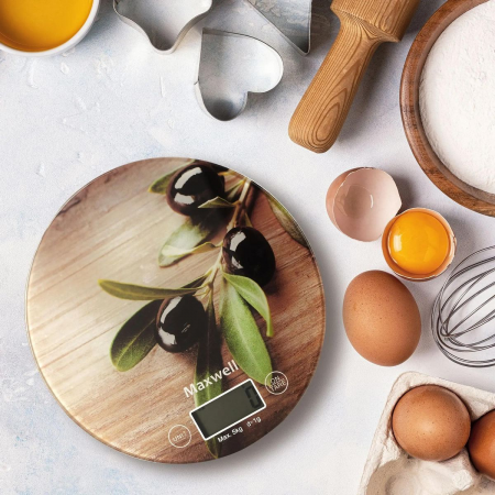 Кухонные весы Maxwell MW-1468(BN) / Максимальный вес 5 кг.Цена деления 1 г. Материал корпуса пластик., фото , изображение 4