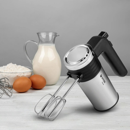 Миксер ручной Vitek VT-1404 300Вт черный/серебристый, фото , изображение 2 Миксер ручной Vitek VT-1404 300Вт черный/серебристый, фото , изображение 2