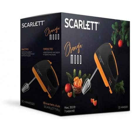 Миксер ручной Scarlett SC-HM40S20 300Вт черный/оранжевый, фото , изображение 6