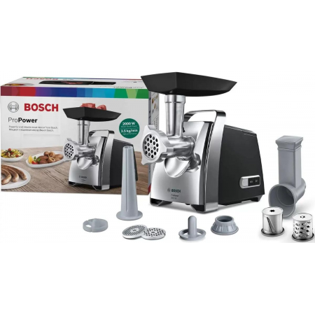 Мясорубка Bosch MFW67440 2000Вт черный/серебристый, фото , изображение 24