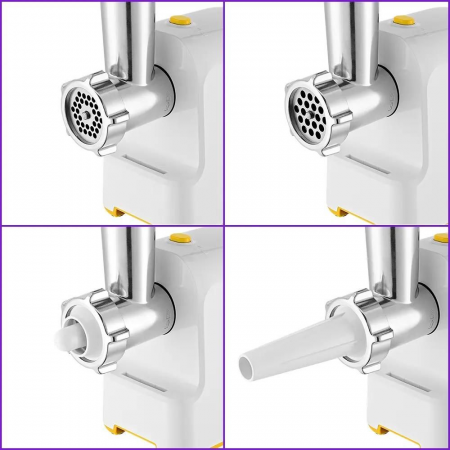 Мясорубка Kitfort КТ-2113-2 1000Вт белый/желтый, фото , изображение 4