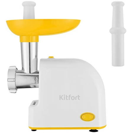 Мясорубка Kitfort КТ-2113-2 1000Вт белый/желтый, фото , изображение 5