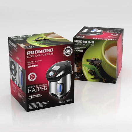 Термопот Redmond RTP-M801 3.5л. 750Вт серебристый/черный, фото , изображение 11