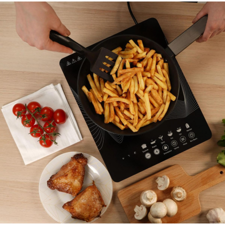 Электроплитка Galaxy LINE GL3063, черная(6шт) Индукционная плитка 2000 Вт, 6 программ приготовления: тушение, жарка, рис , суп, каша. Блокировка от детей, регулировка температуры в диапазоне 80-270 °С, диапазон параметров  мощности от 200-2000 Вт, таймер , фото , изображение 5