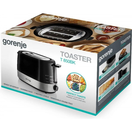 Тостер Gorenje T850BK 850Вт черный/серебристый, фото , изображение 10 Тостер Gorenje T850BK 850Вт черный/серебристый, фото , изображение 10