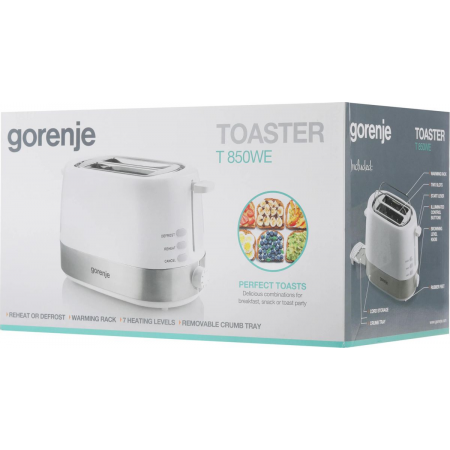Тостер Gorenje T850WE 720Вт белый, фото , изображение 18 Тостер Gorenje T850WE 720Вт белый, фото , изображение 18