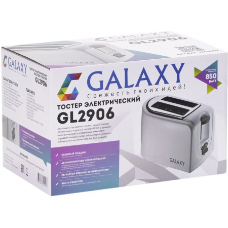 Тостер Galaxy Line GL 2906 850Вт белый, фото , изображение 6 Тостер Galaxy Line GL 2906 850Вт белый, фото , изображение 6