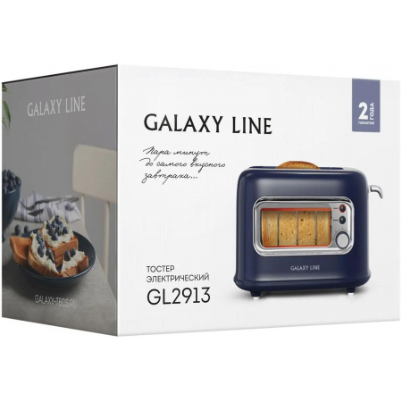 Тостер Galaxy Line GL 2913, синий, пластик, 900 Вт, фото , изображение 11 Тостер Galaxy Line GL 2913, синий, пластик, 900 Вт, фото , изображение 11