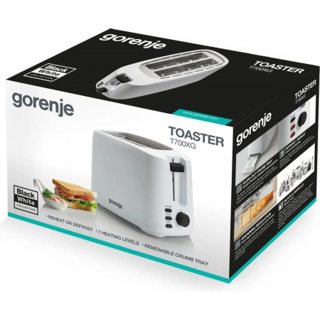 Тостер Gorenje T700XG 742318 WHITE, фото , изображение 8 Тостер Gorenje T700XG 742318 WHITE, фото , изображение 8