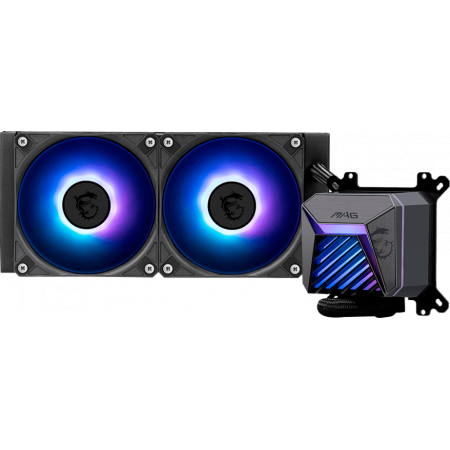 Жидкостная система охлаждения MSI MAG CORELIQUID A15 240 2x ARGB Fan, ARGB Block, фото 